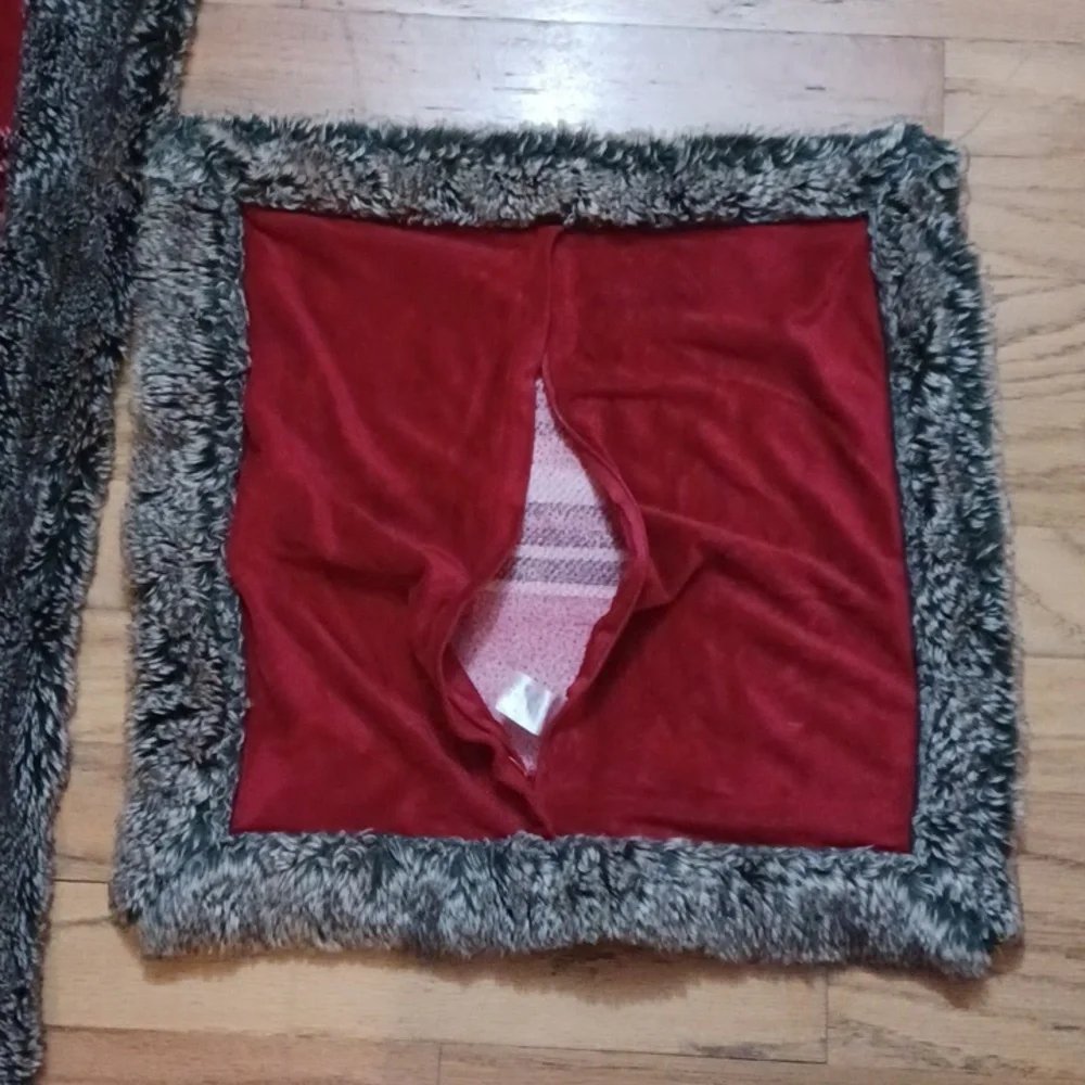 Plaid Red Holiday 50x50 Single Person Throw & Pillow Cover Set